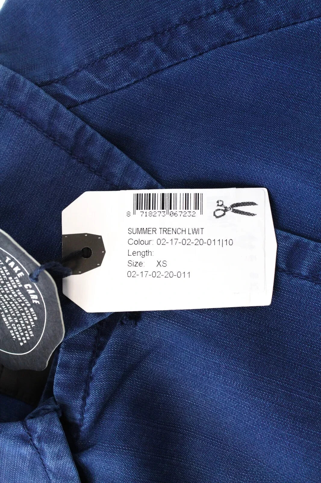 DENHAM moteriškas paltas XS, mėlynas, su diržu, lengvas, dvieilis, vasarinis 