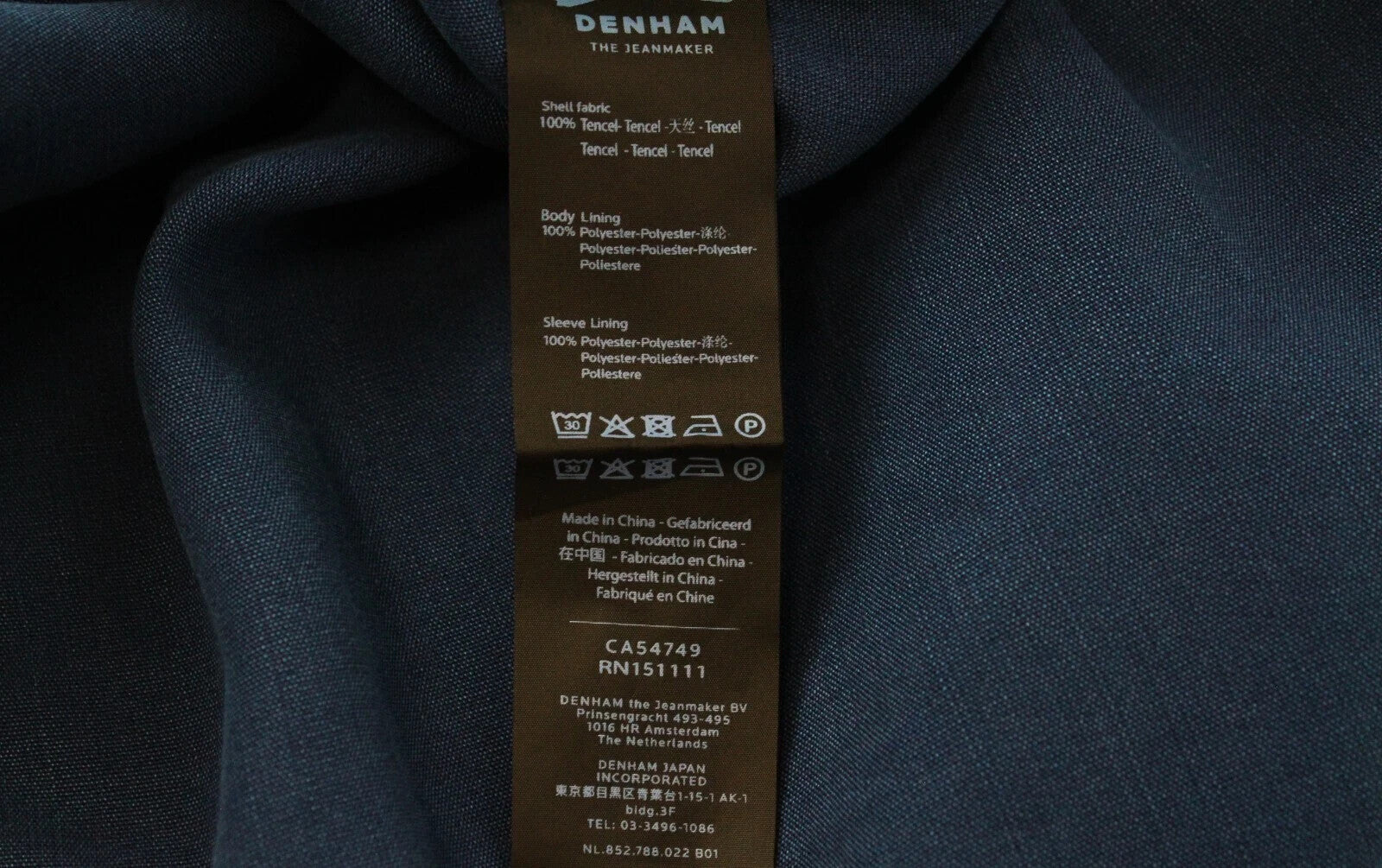 DENHAM moteriškas paltas XS, mėlynas, su diržu, lengvas, dvieilis, vasarinis 