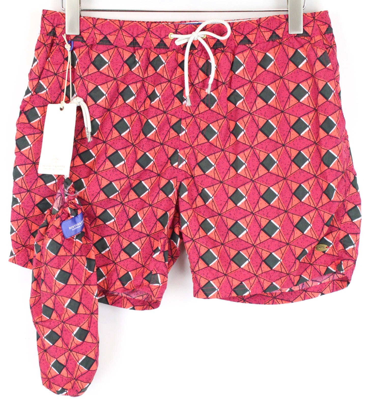 SCOTCH & SODA Ams Couture Men's Swimwear ~W30 Pink Patterned Beach Pool Shorts