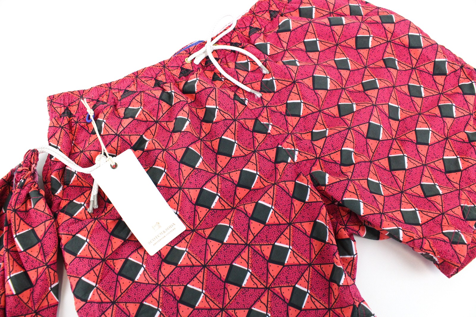 SCOTCH & SODA Ams Couture Men's Swimwear ~W30 Pink Patterned Beach Pool Shorts