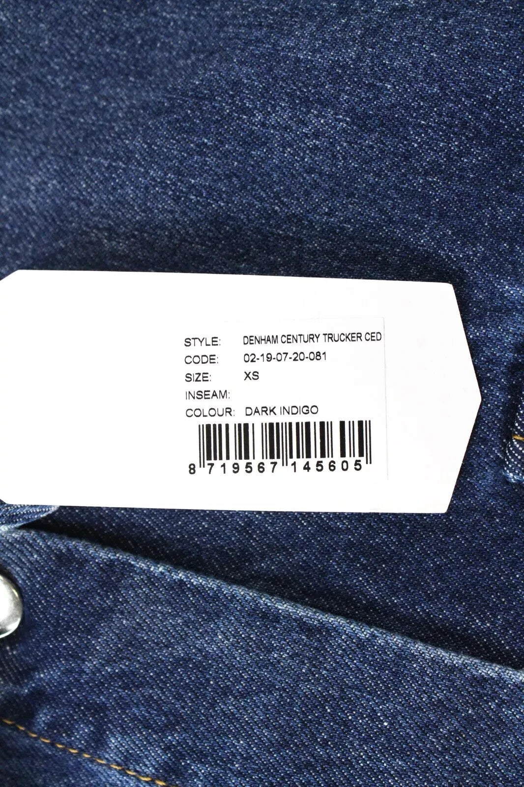 DENHAM Century Trucker moteriška striukė XS mėlyna medvilninė džinsinė striukė su siuvinėtu logotipu 