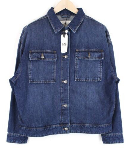 DENHAM Century Trucker Women's Jacket S Blue Washed Cotton Denim Logo