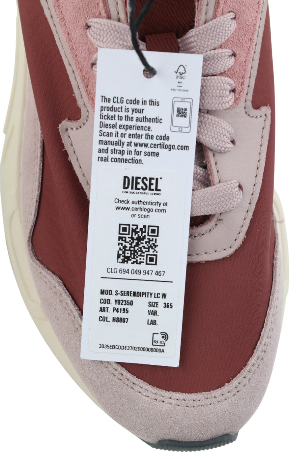 DIESEL S-Serendipity LC moteriški sportbačiai, EU36.5, UK4.5, suvarstomi žemakulniai, violetiniai, rekomenduojama kaina – 150 € 