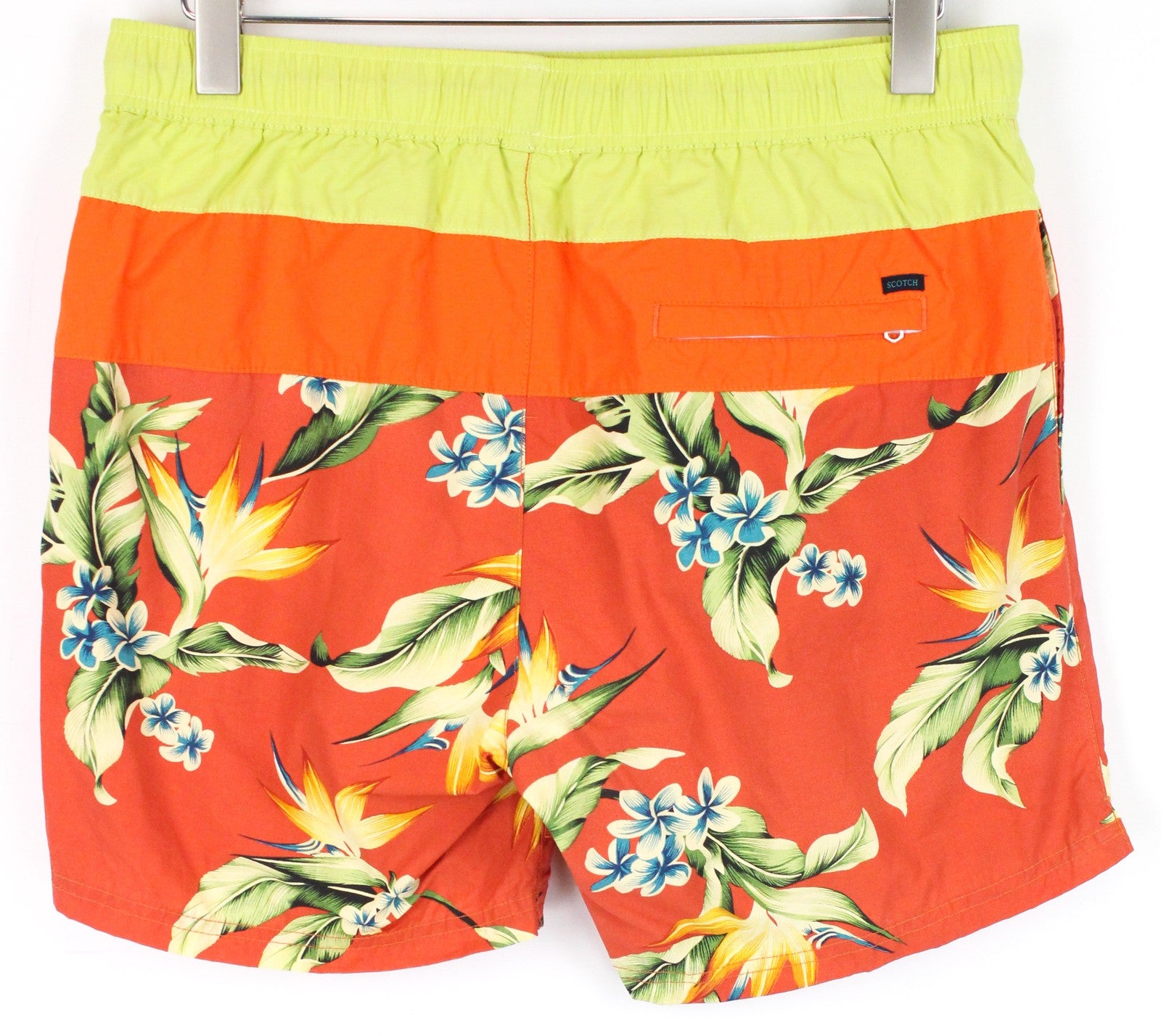 SCOTCH & SODA Ams Couture Men's Swimwear M Orange Cotton Blend Patterned Shorts