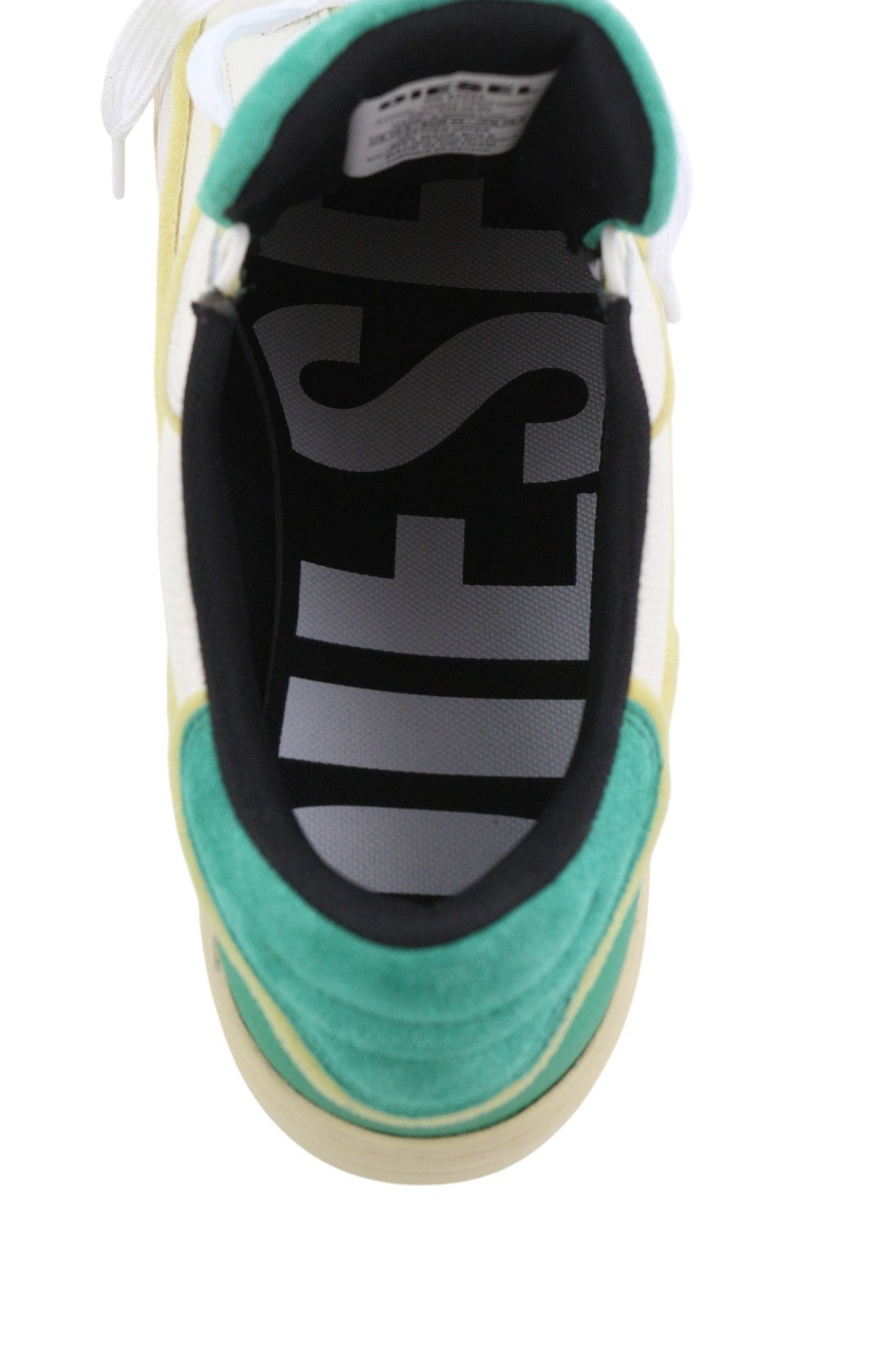 DIESEL S-Sinna žemakulniai vyriški sportbačiai, 43 dydis, balti, odiniai, su raišteliais, žemakulniai su logotipu, RRP 160 € 