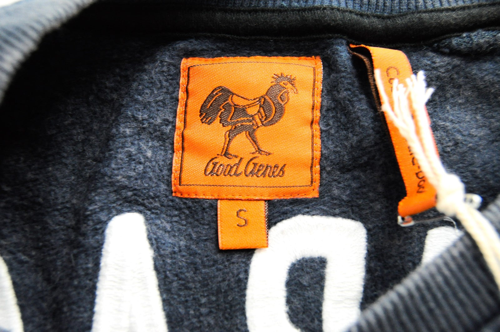 GOOD GENES vyriškas megztinis su ilgomis rankovėmis, tamsiai mėlynas, S dydžio, laisvalaikio stiliaus, su logotipu 