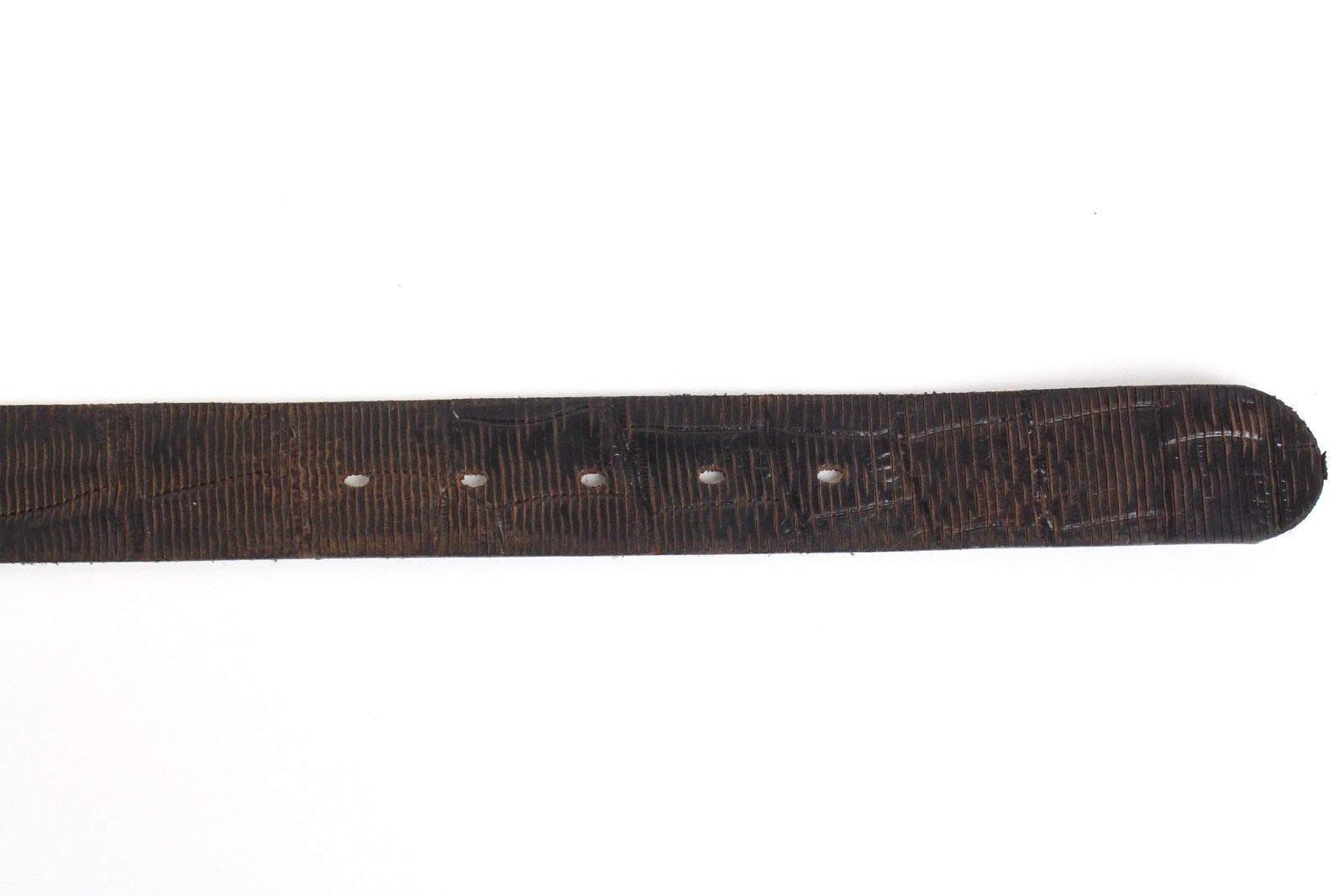 REPLAY vyriškas diržas 100 cm rudas karvės odos sagtis su raštuota metaline užsegimu 