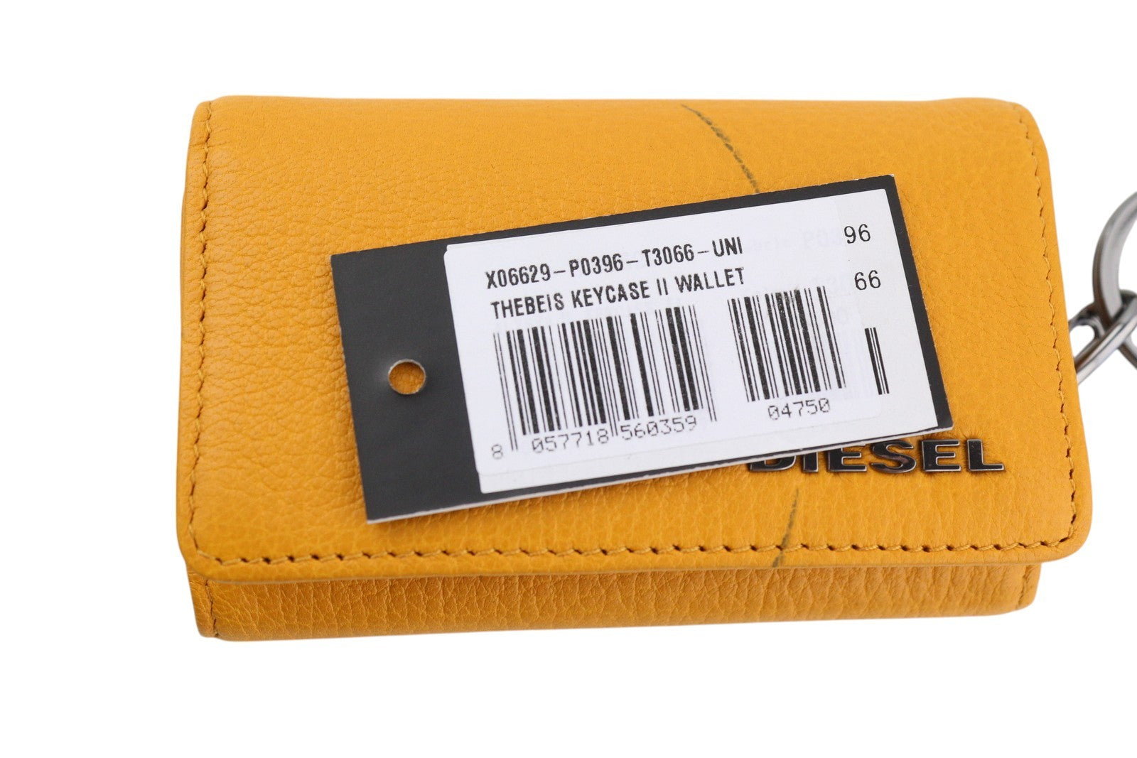 DIESEL Thebeis Keycase II moteriška piniginė, oranžinė, natūralios odos, metalinė, RRP 120 € 