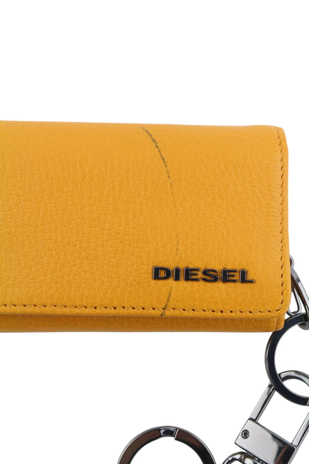 DIESEL Thebeis Keycase II moteriška piniginė, oranžinė, natūralios odos, metalinė, RRP 120 € 