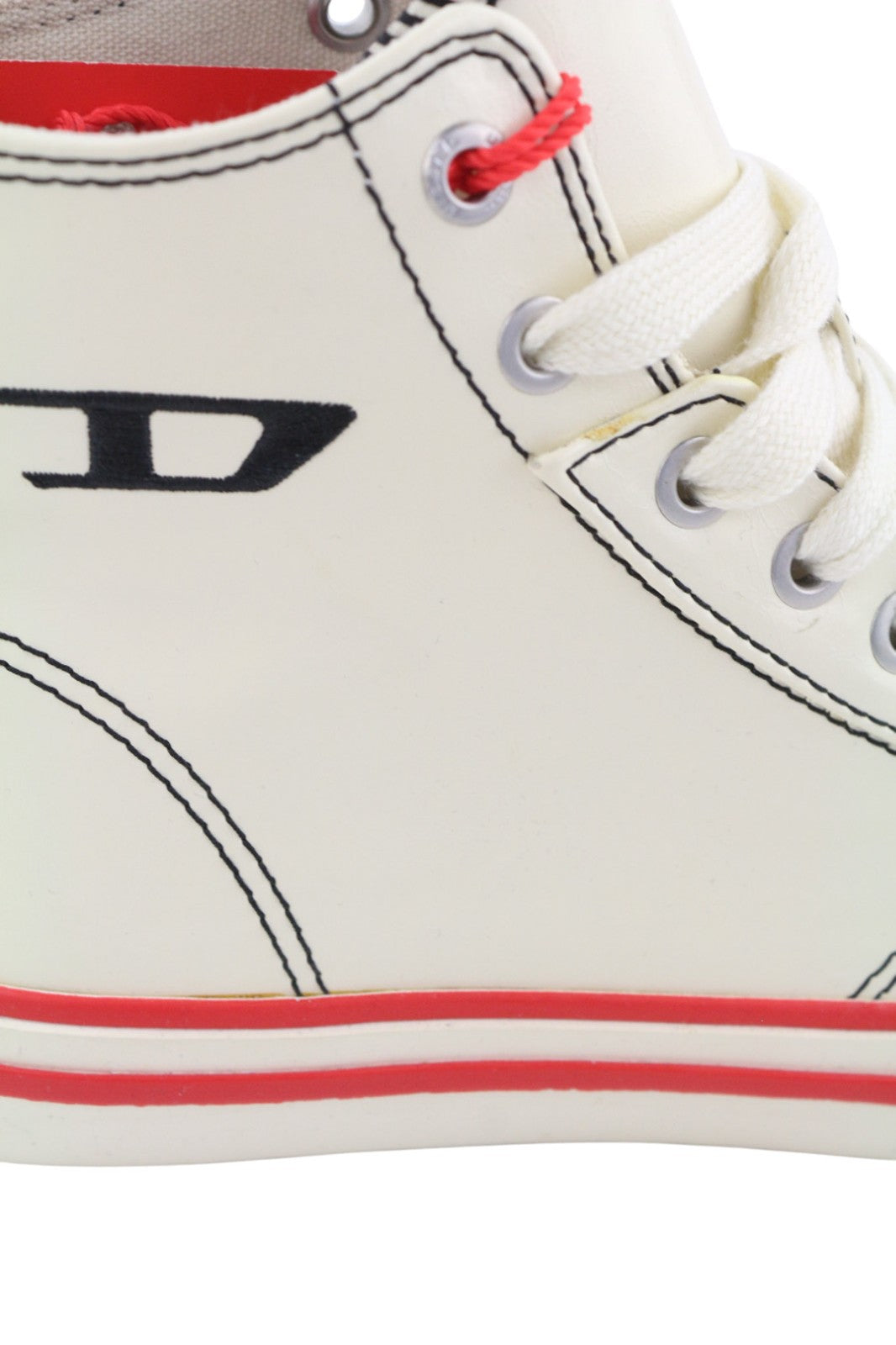 DIESEL A-Athos Mid moteriški sportbačiai EU36 UK4 balti migdolų formos nosys, aukštakulniai, rekomenduojama kaina – 175 € 