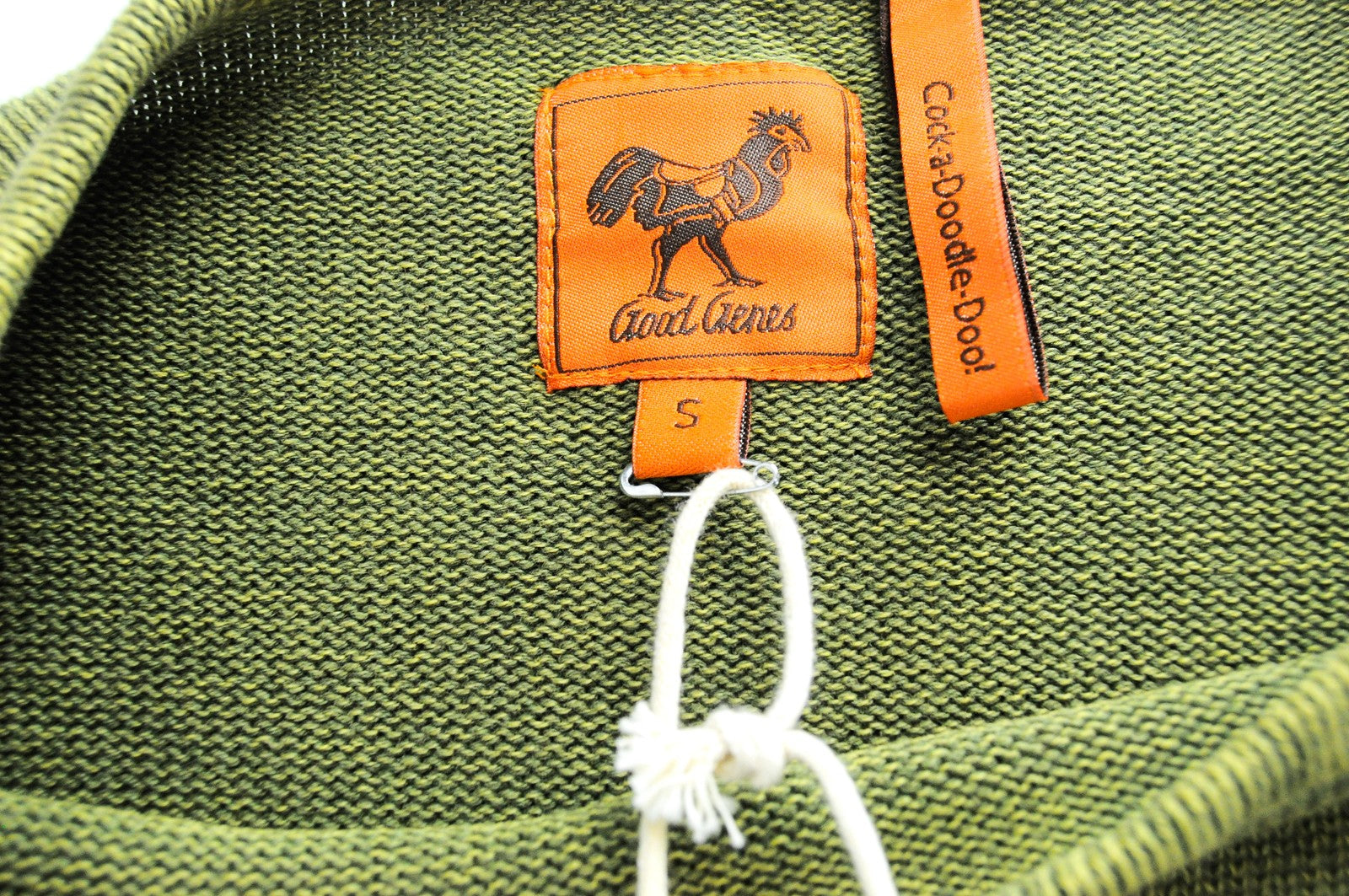 GOOD GENES megztinis S žalias medvilninis vyriškas ilgomis rankovėmis megztas palaidinė su logotipu 