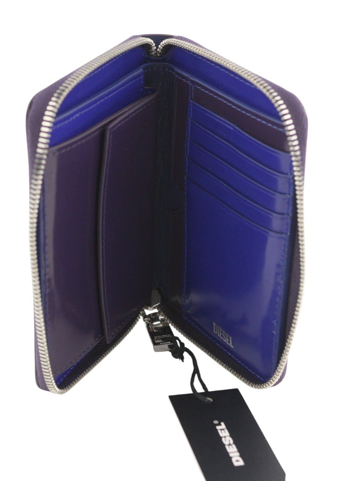 DIESEL Essencia Jadda moteriška piniginė su karvės odos užtrauktuku, tamsiai violetinė, RRP 160 € 