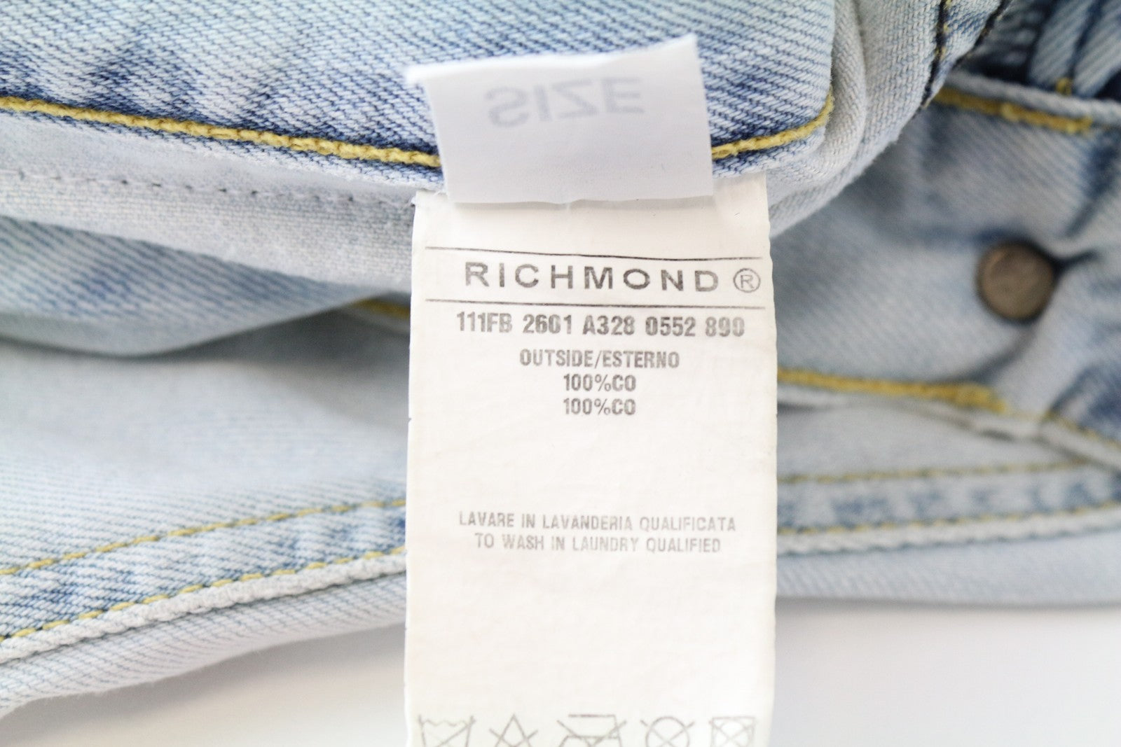 RICHMOND Men's Shorts 32 Light Blue Washed Distressed Denim Aged Look Bermuda