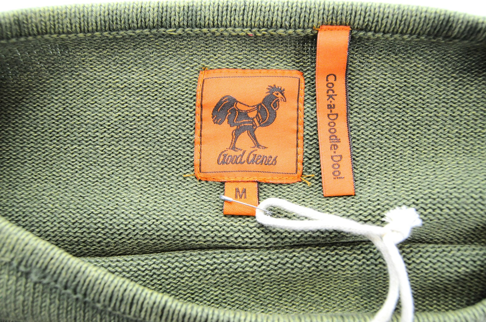 GOOD GENES Žalias megztinis M Vyriškas ilgomis rankovėmis Megztinis su Medvilniniu Logotipu 