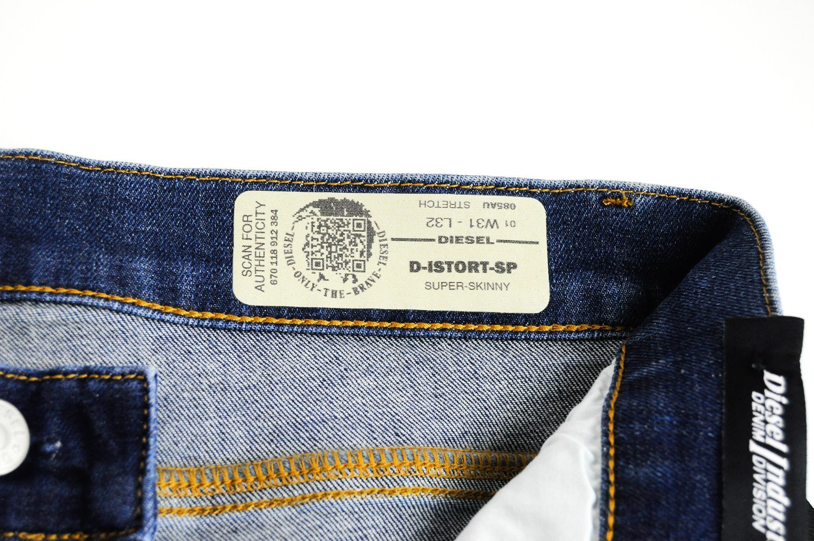 DIESEL D-Istort-SP 085AU vyriški džinsai W31/L32 itin aptempti mėlyni tamprūs medvilniniai džinsai 
