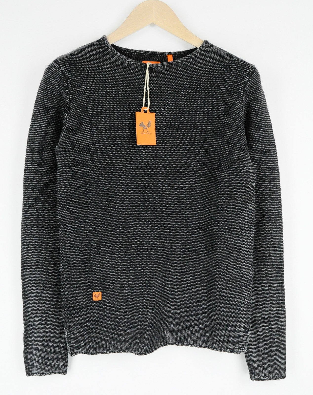 GOOD GENES megztinis ilgomis rankovėmis, juodas, M dydžio, megztinis su medvilniniu palaidinuku 