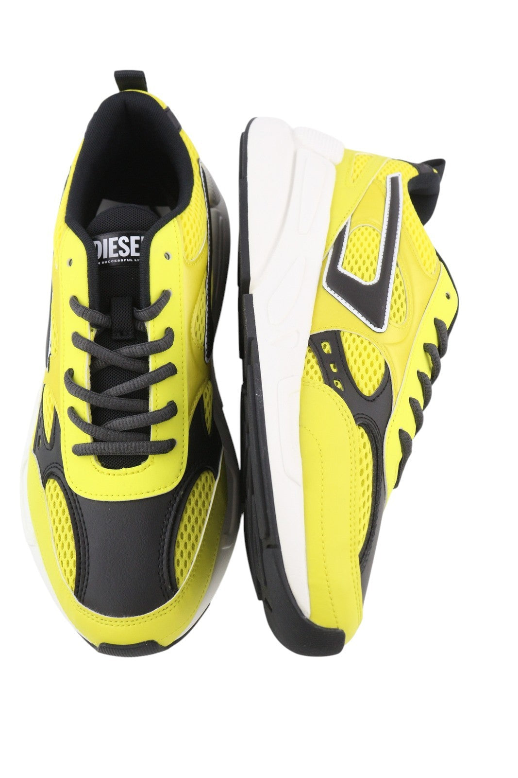 DIESEL S-Serendipity Sport vyriški sportbačiai, EU42, geltoni, raišteliais su migdolų formos nosele, RRP 150 € 