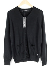 REPLAY megztinis M, juodas, vilnos mišinio, ilgomis rankovėmis, vyriškas megztas kardiganas, laisvalaikio stiliaus 