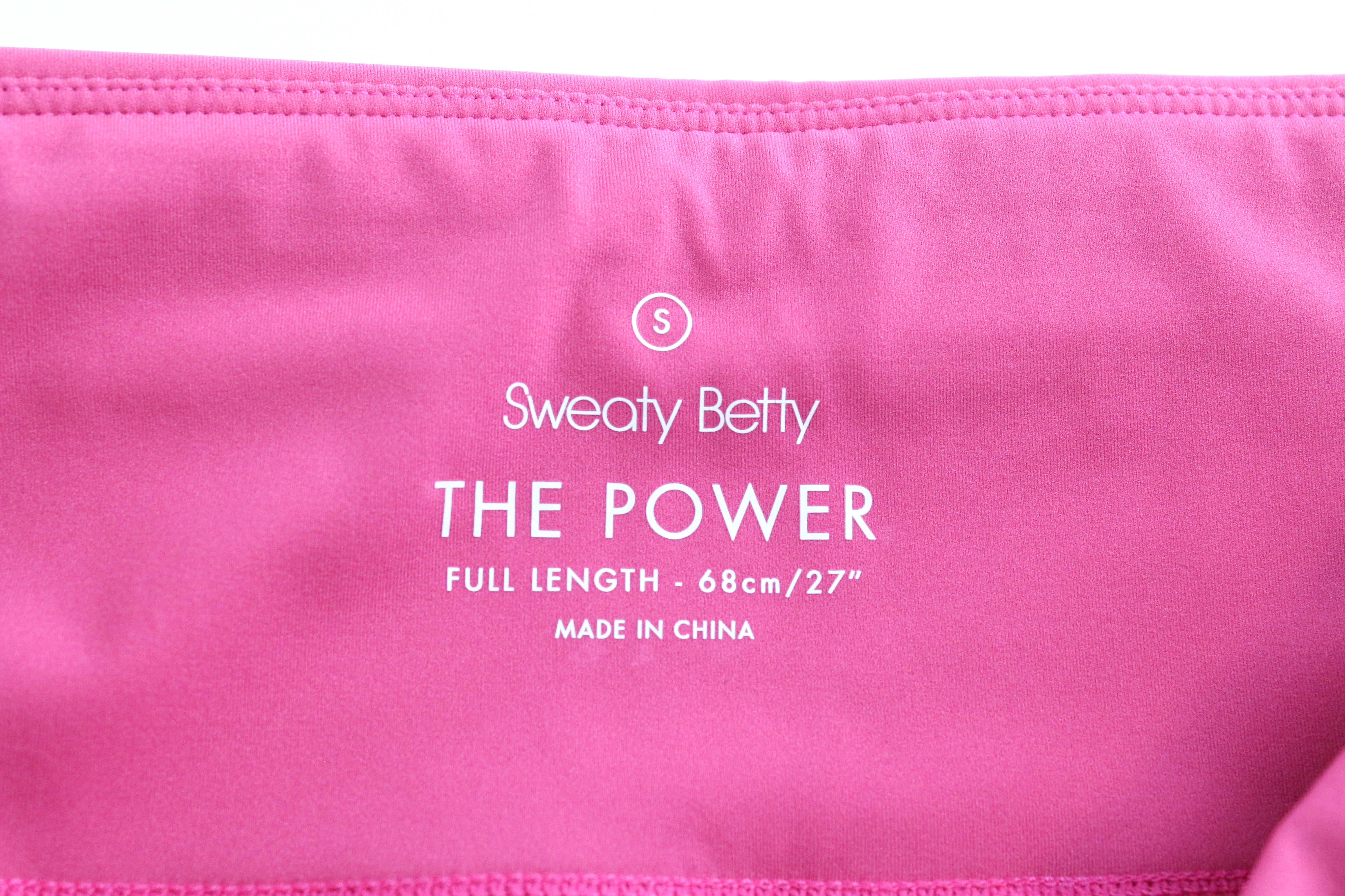 SWEATY BETTY The Power Women's Leggings S Vivid Pink Full Length 27" Stretch