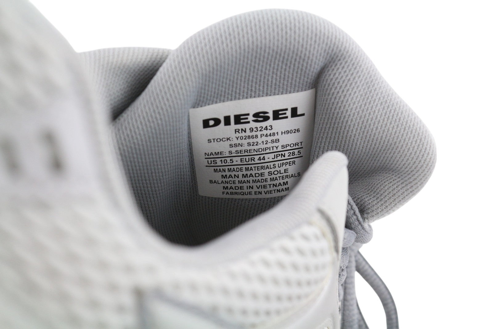 DIESEL S-Serendipity Sport vyriški sportbačiai, pilki, migdolų spalvos, suvarstomi, 44 dydžio, RRP – 150 € 