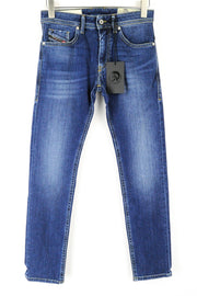 DIESEL Thommer 0870F vyriški džinsai W28/L32 Slim Fit Skinny mėlyni medvilniniai skalbti džinsai 