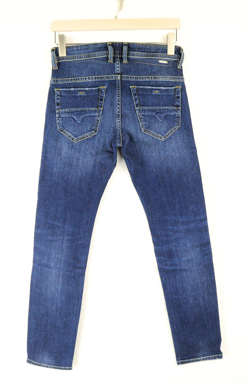 DIESEL Thommer 0870F vyriški džinsai W28/L32 Slim Fit Skinny mėlyni medvilniniai skalbti džinsai 