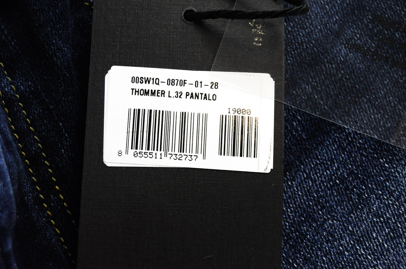 DIESEL Thommer 0870F vyriški džinsai W28/L32 Slim Fit Skinny mėlyni medvilniniai skalbti džinsai 