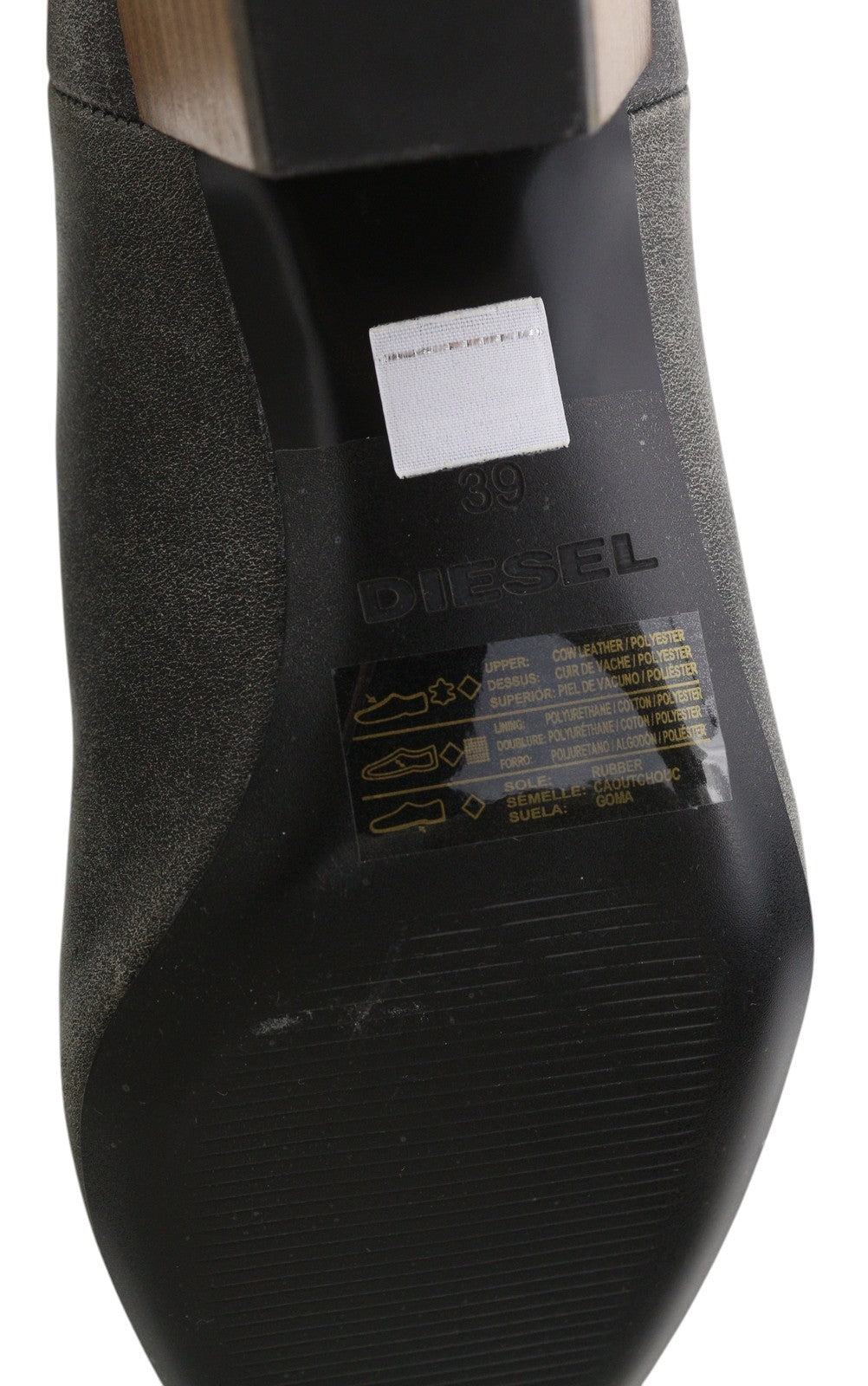 DIESEL D-Texanne CH moteriški aulinukai, pilki juodi, odiniai, kubietiško stiliaus, su kulnu, EU39, RRP 295 € 