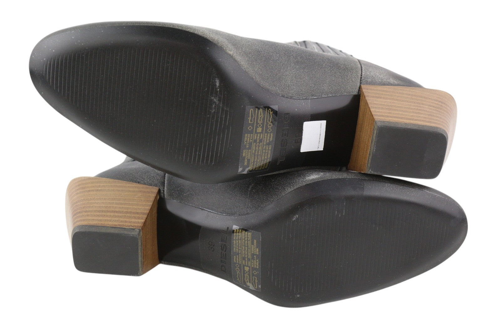 DIESEL D-Texanne CH moteriški aulinukai, pilki juodi, odiniai, kubietiško stiliaus, su kulnu, EU39, RRP 295 € 