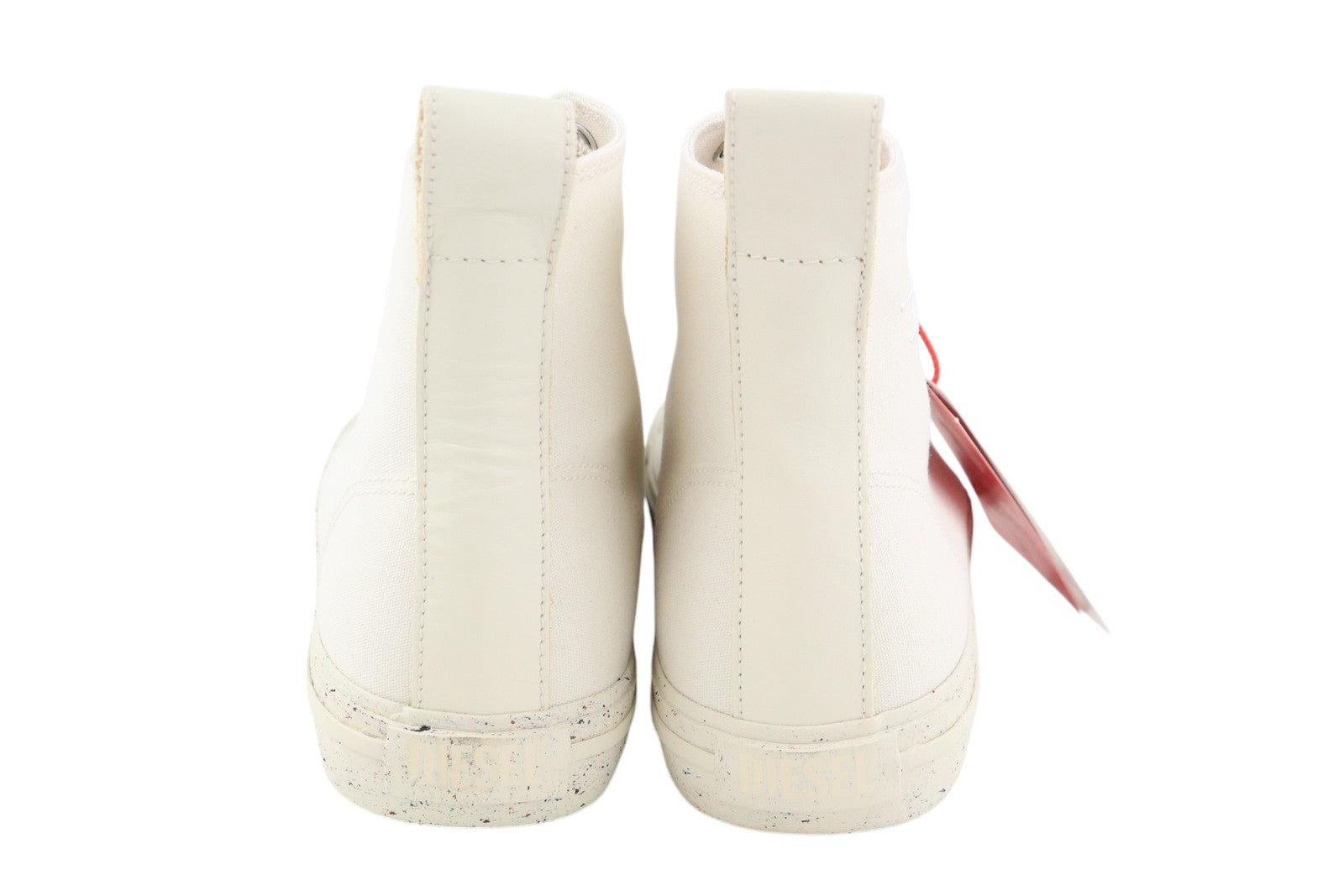 DIESEL S-Athos Mid vyriški sportbačiai, EU42.5, balti, suvarstomi, migdolų nosimi, logotipas, RRP 175 € 