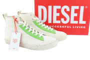 DIESEL S-Athos Mid vyriški sportbačiai, EU44, balti, suvarstomi, migdolų nosimi, logotipas, RRP 175 € 