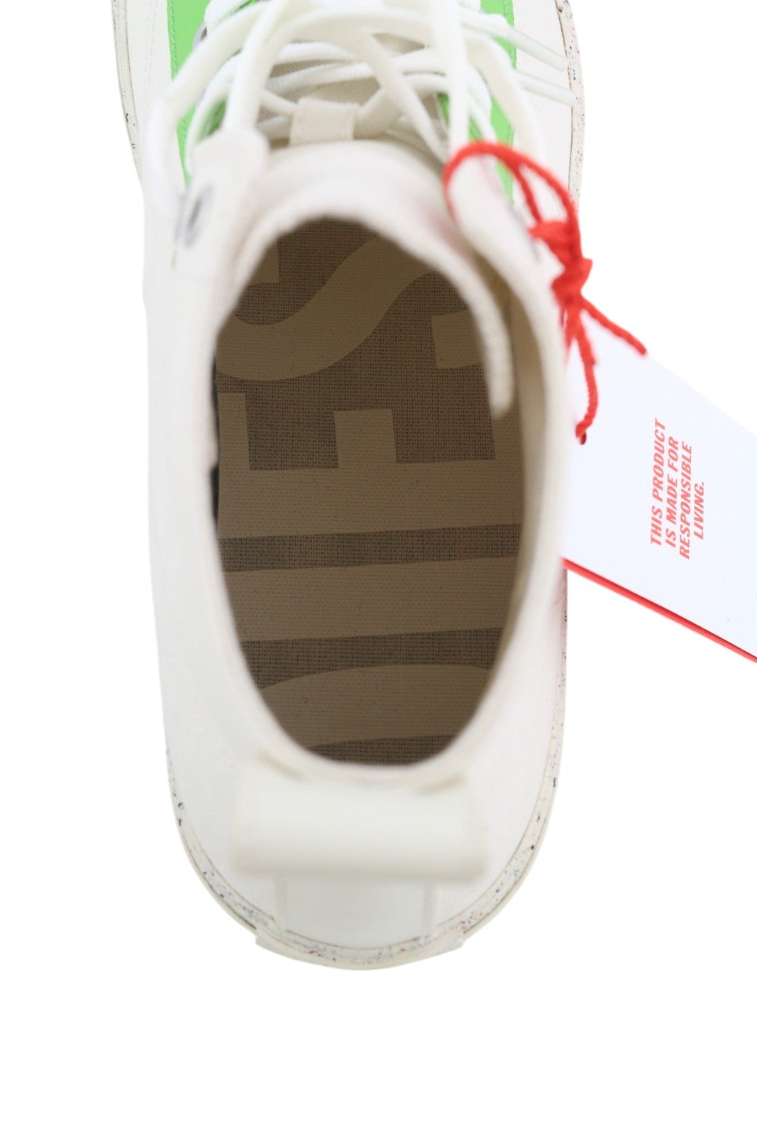 DIESEL S-Athos Mid vyriški sportbačiai, EU44, balti, suvarstomi, migdolų nosimi, logotipas, RRP 175 € 