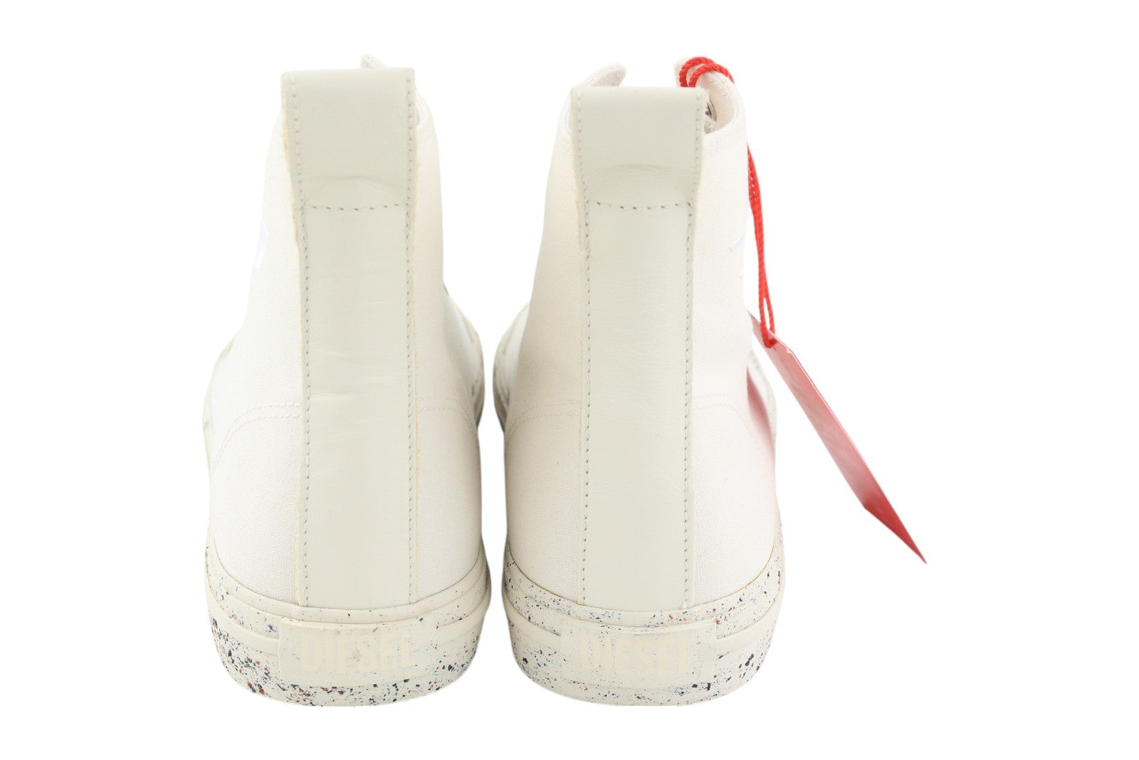 DIESEL S-Athos Mid vyriški sportbačiai, EU44, balti, suvarstomi, migdolų nosimi, logotipas, RRP 175 € 