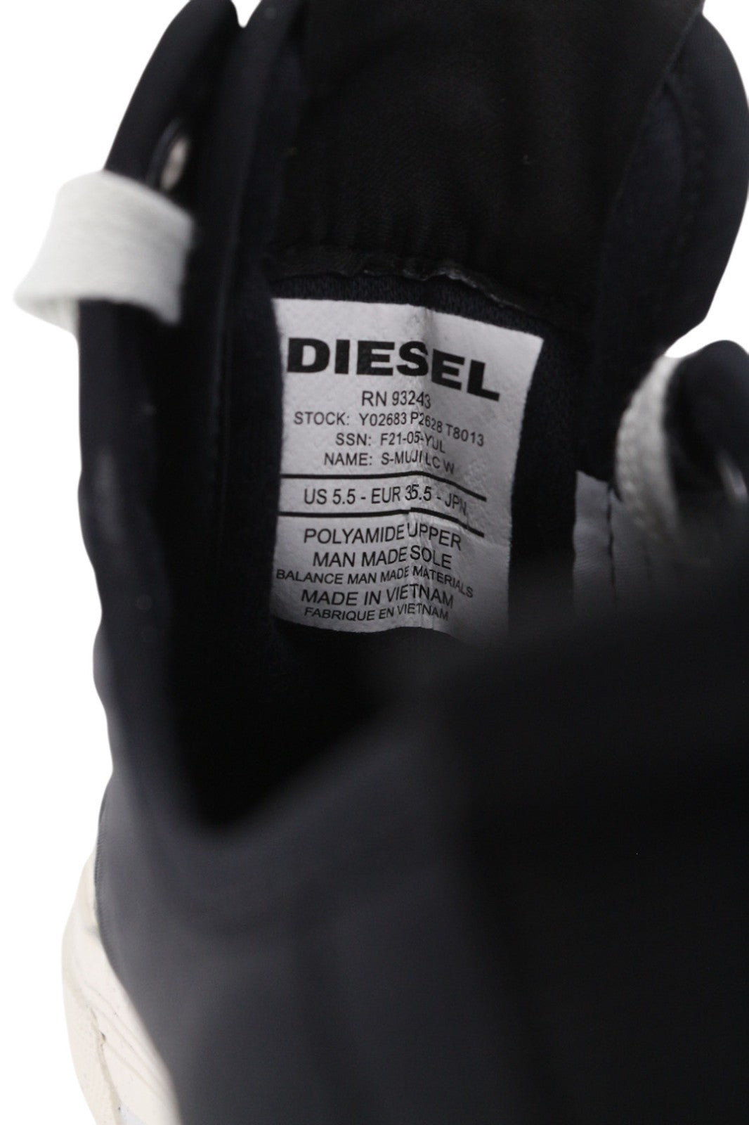 DIESEL S-Muji LC moteriški sportbačiai, EU35.5, UK3.5, juodi, žemi, apvalios nosies, RRP 160 € 