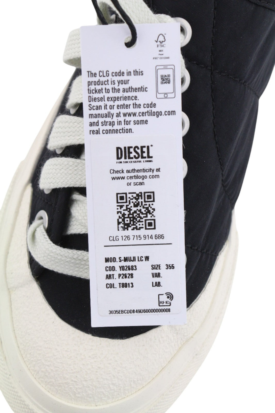DIESEL S-Muji LC moteriški sportbačiai, EU35.5, UK3.5, juodi, žemi, apvalios nosies, RRP 160 € 