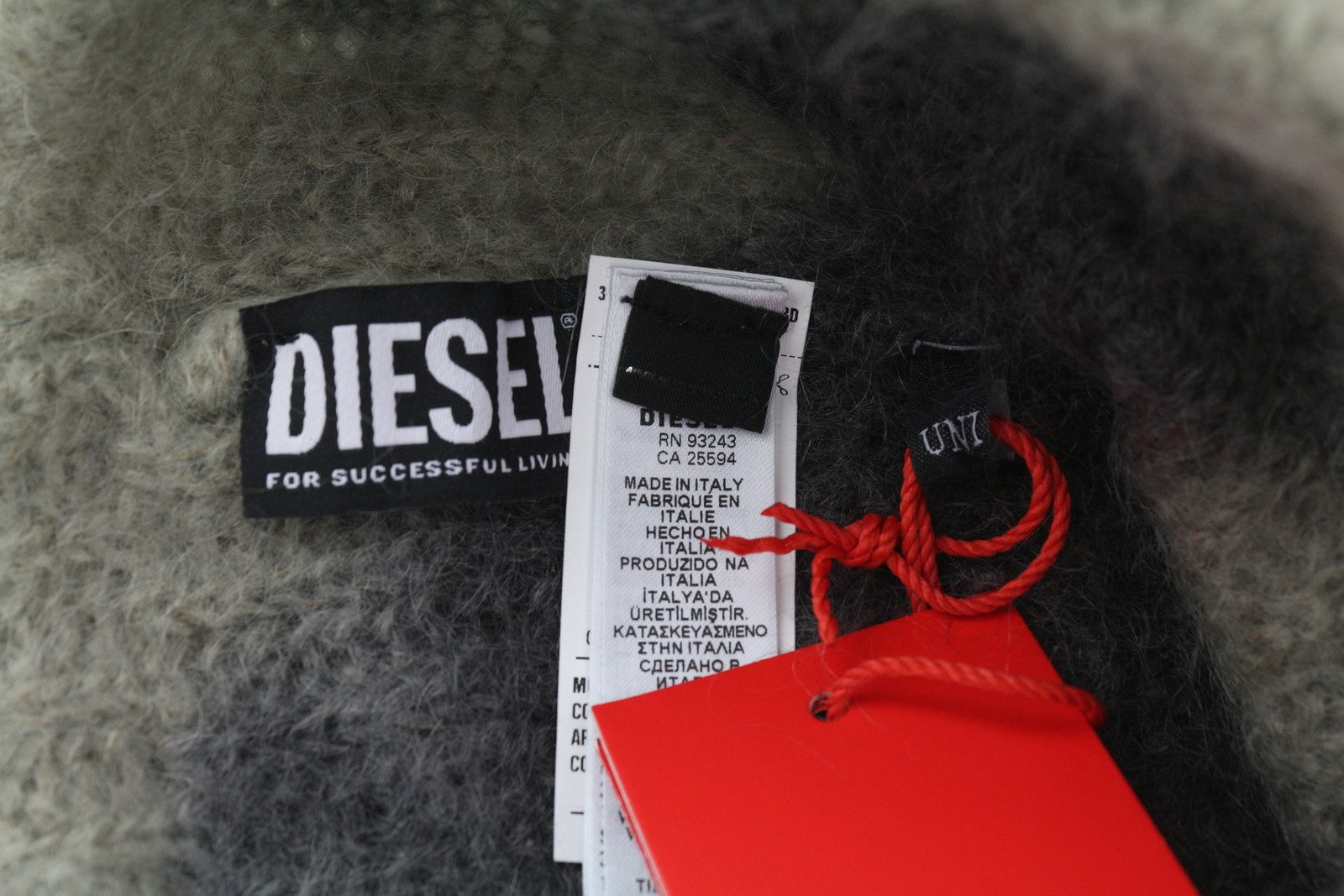 DIESEL K-Lelio vyriška kepurė OS pilka, vilnos mišinio megzta, minkšta, tampri RRP120