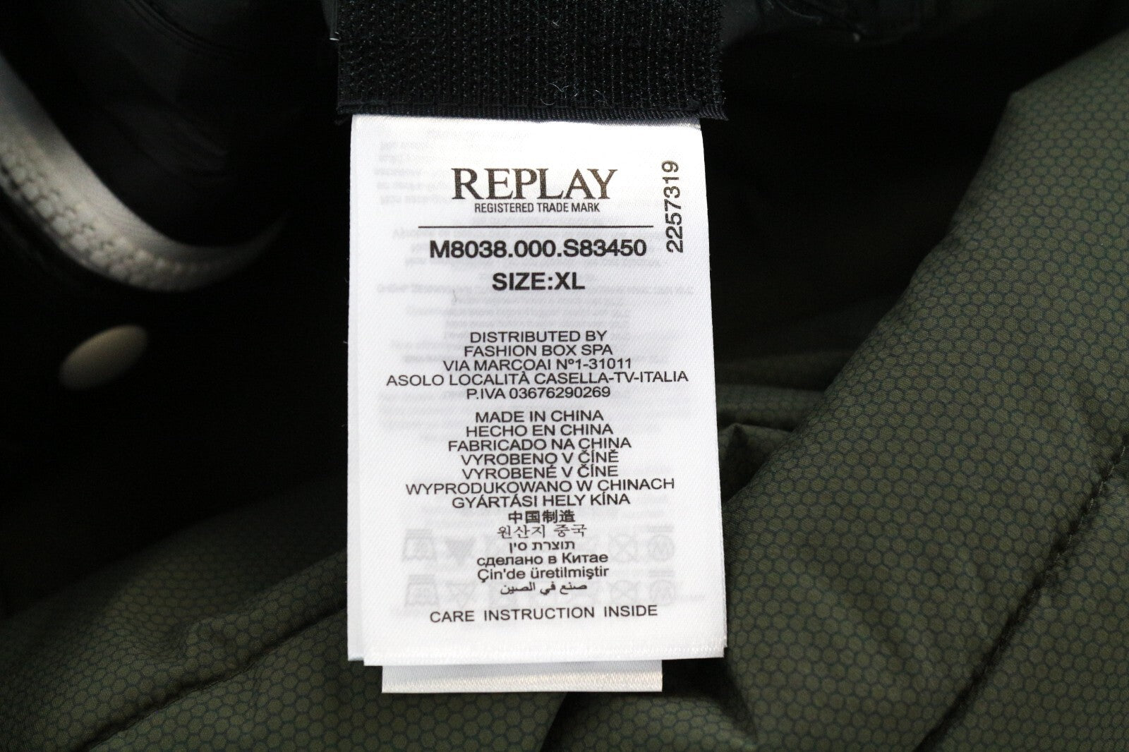 REPLAY Men's Jacket XL Black Zip Long Sleeves Lined Back Logo Casual Smart Fit