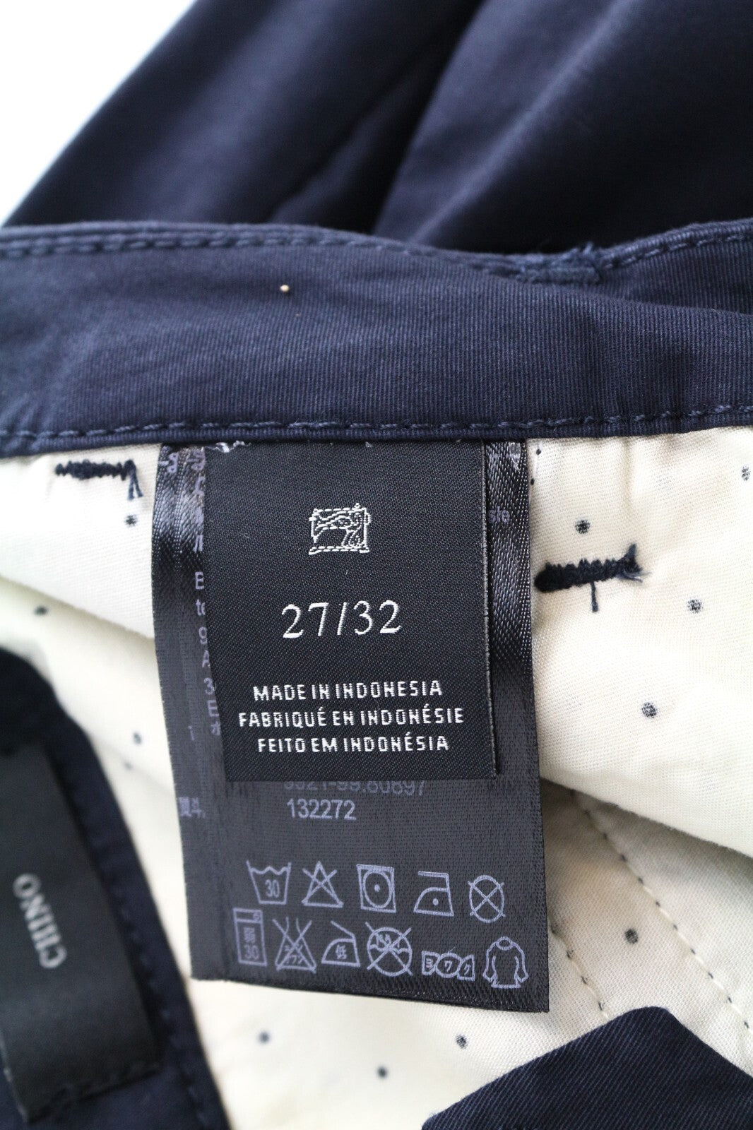 MAISON SCOTCH Women's Trousers W27/L32 Navy Cropped Chino Cotton Stretch Fit