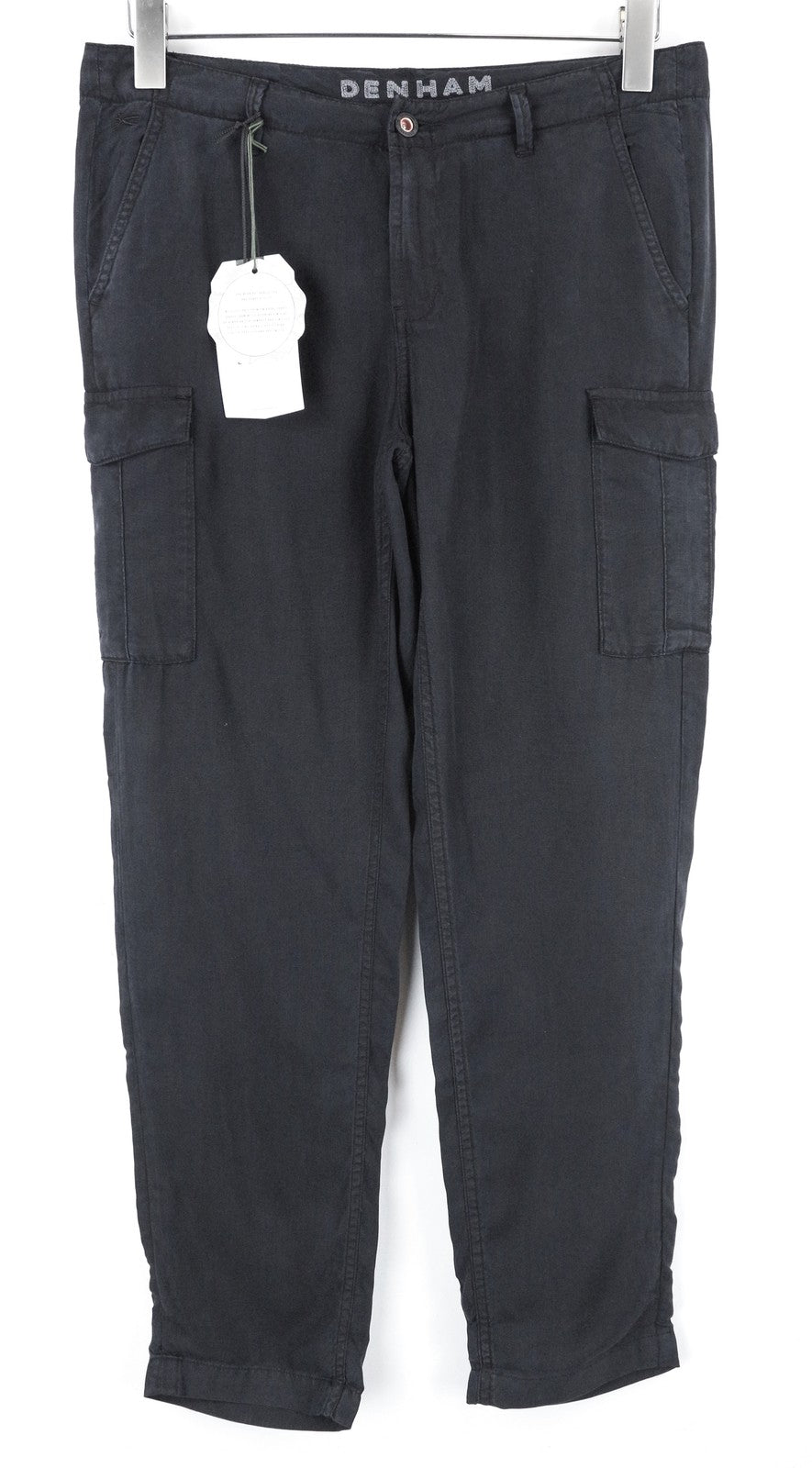 DENHAM Tara moteriškos kelnės W25/L28 juodos, lengvos, su keliomis kišenėmis 