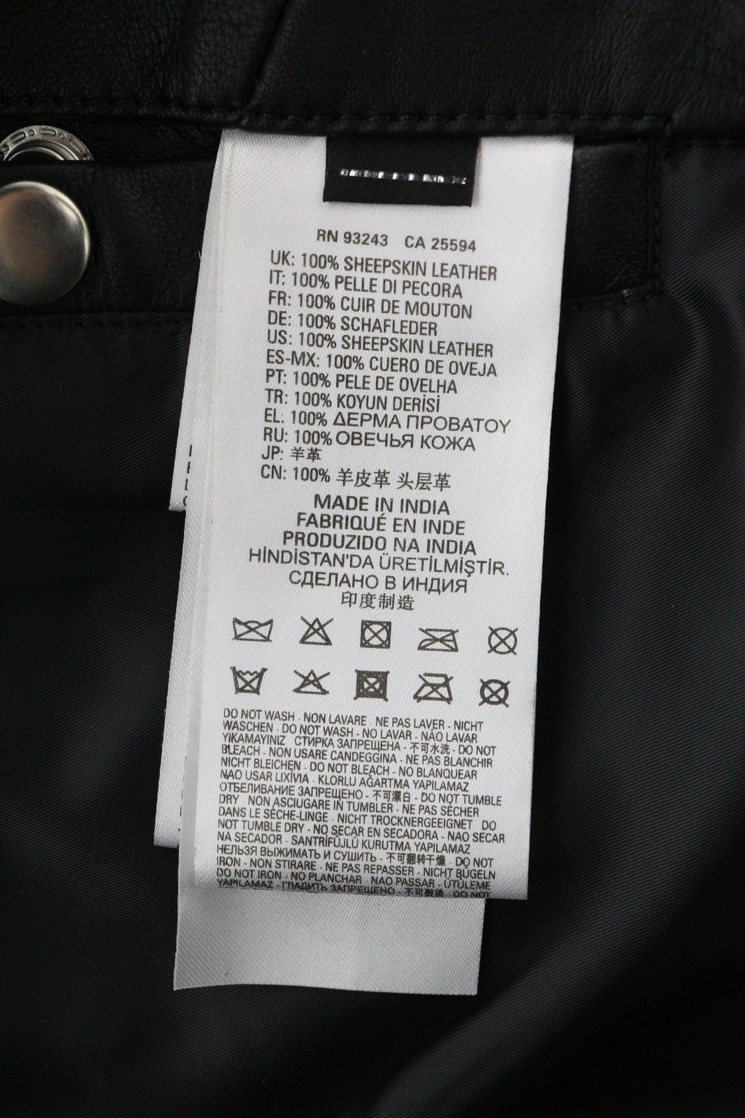 DIESEL R-Pusmir vyriška striukė M, juoda, avikailio odos, asimetrinė, užtrauktuku, RRP 655 € 