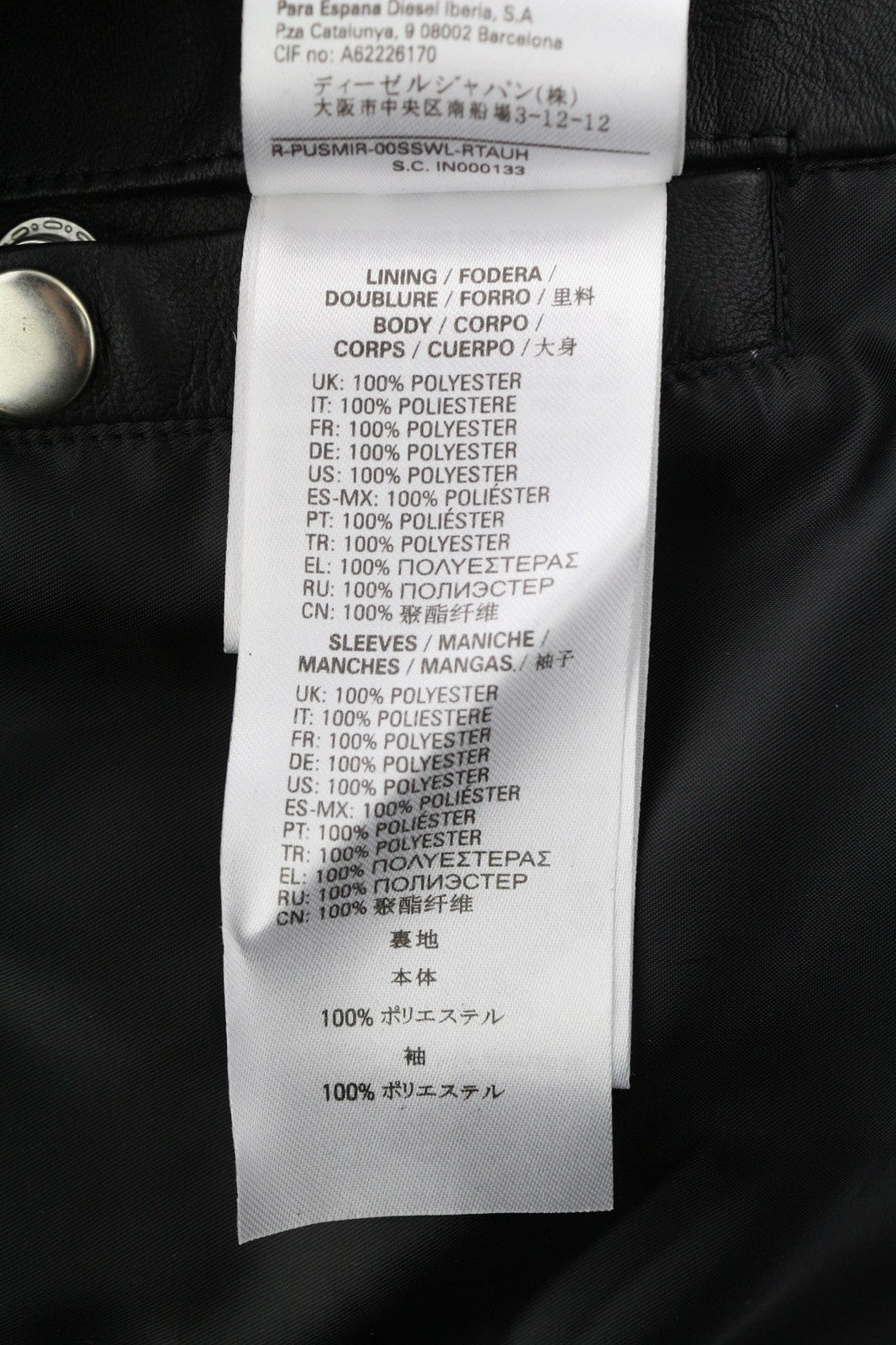 DIESEL R-Pusmir vyriška striukė M, juoda, avikailio odos, asimetrinė, užtrauktuku, RRP 655 € 