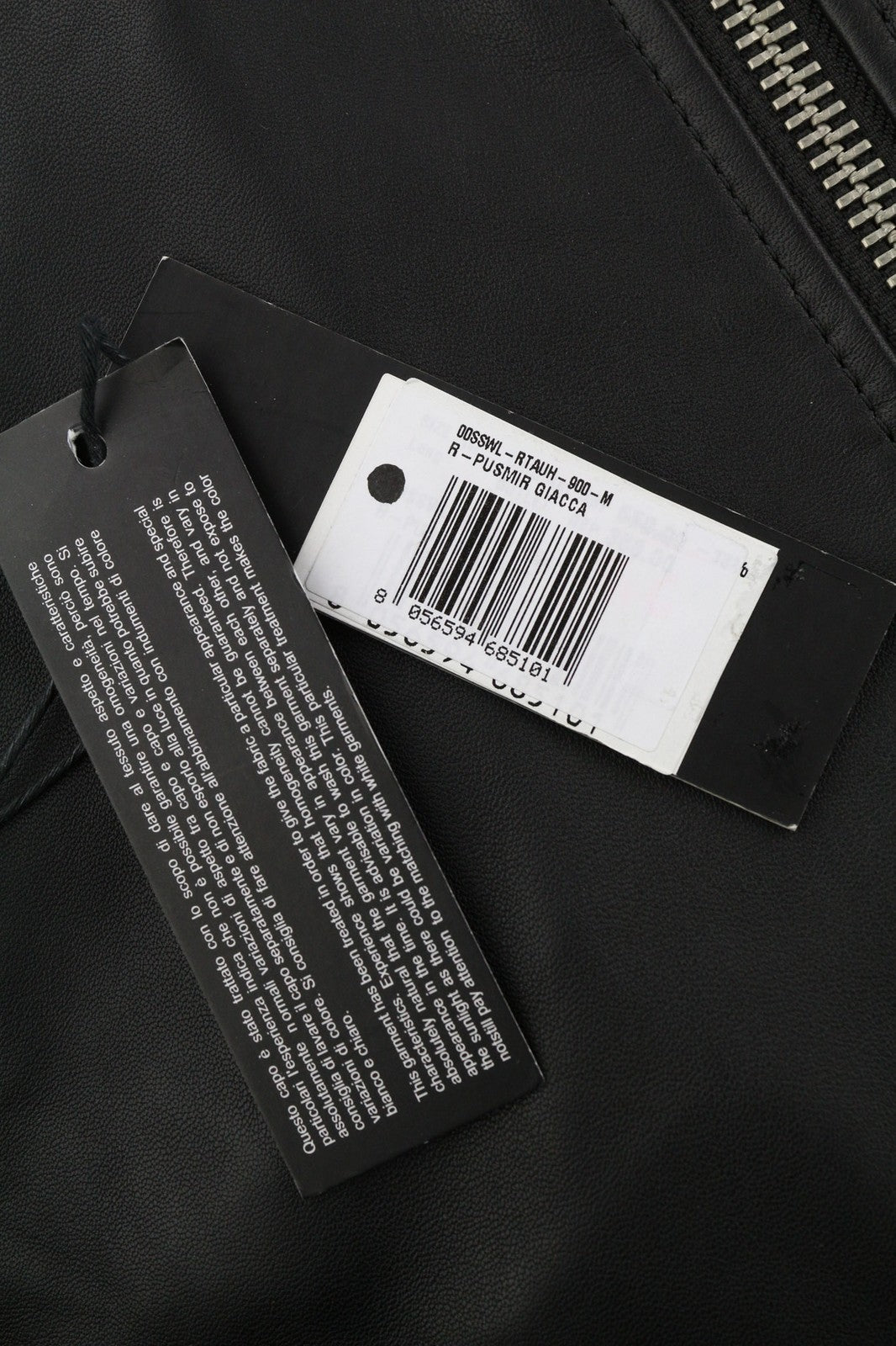 DIESEL R-Pusmir vyriška striukė M, juoda, avikailio odos, asimetrinė, užtrauktuku, RRP 655 € 