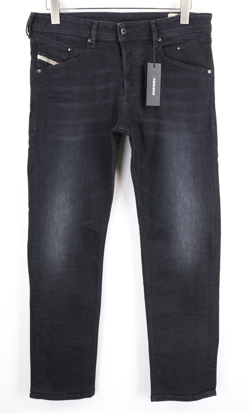 DIESEL Belther-R R06C7 vyriški džinsai W33/L30 Slim Tapered Black washed Stretch 
