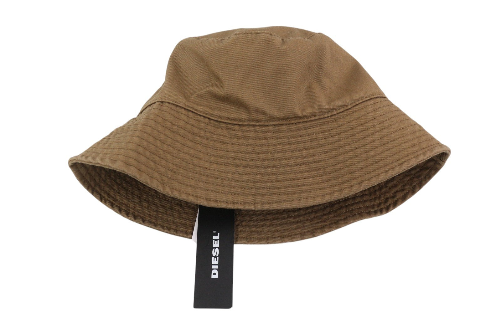 DIESEL D-Indig vyriška kepurė OS Brown Bucket All Seasons Casual Patch RRP 100 €