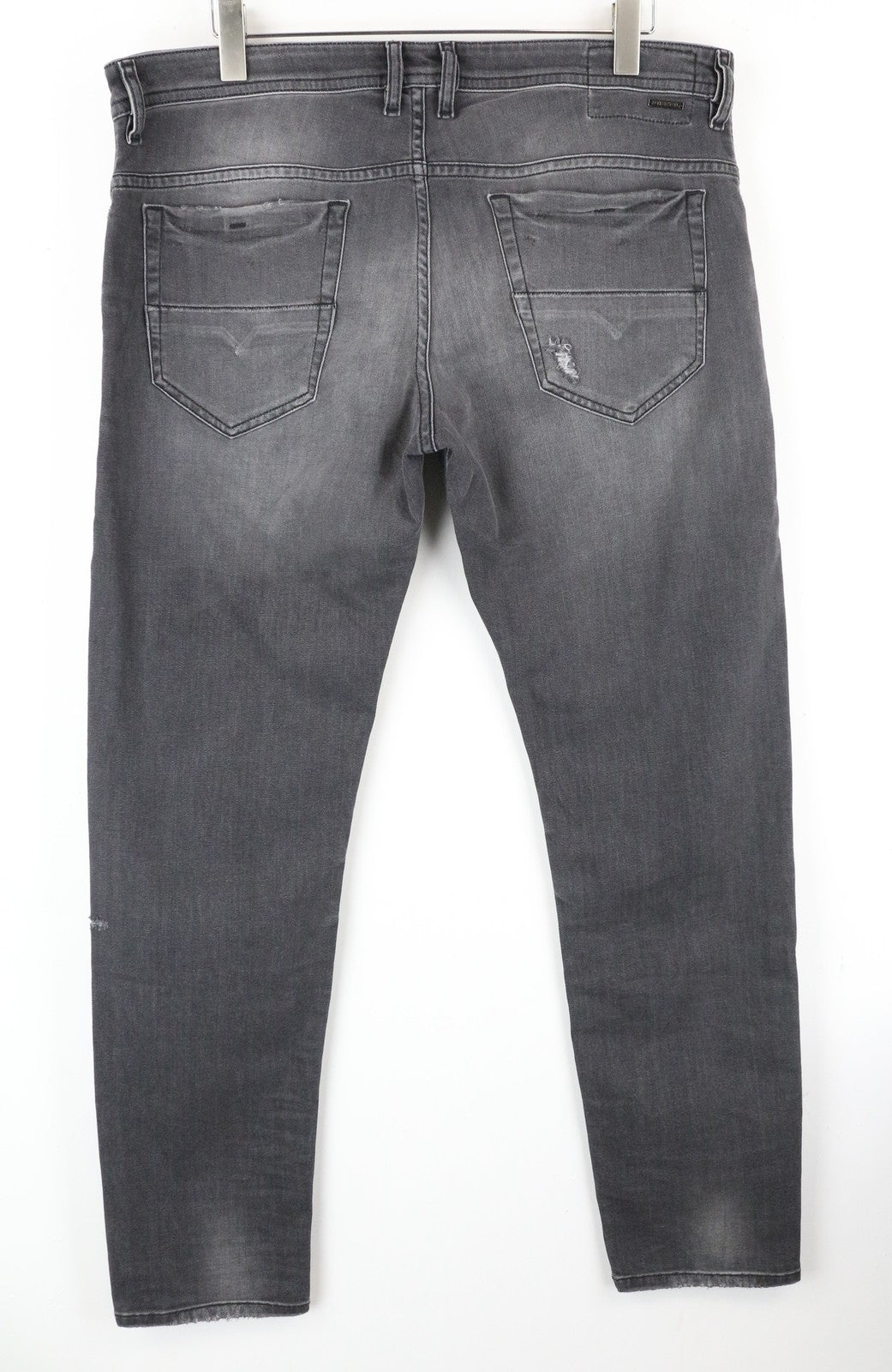 DIESEL Thommer R266U vyriški džinsai W38/L32 Slim Skinny Fit, plėšytos pilkos medvilnės 