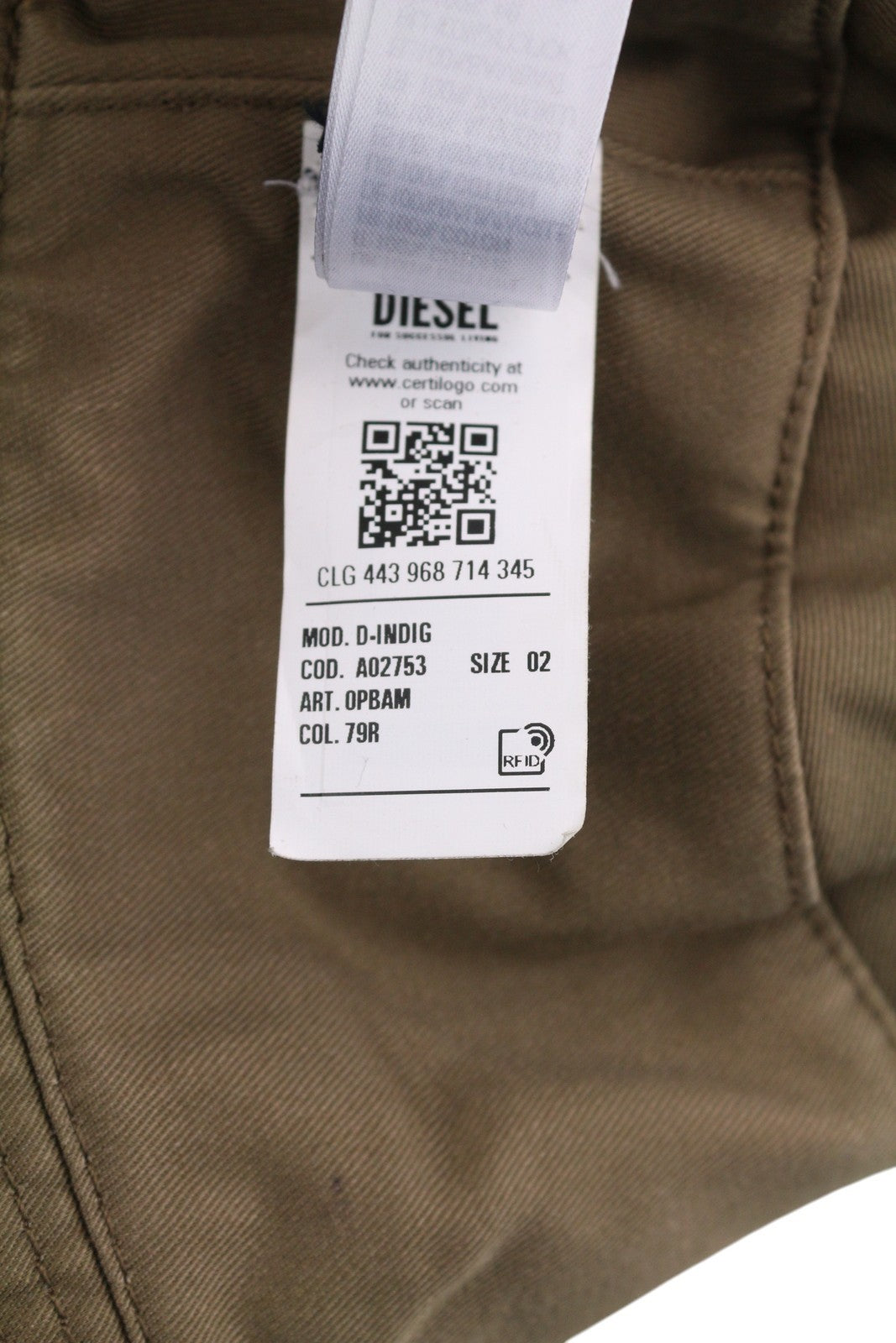 DIESEL D-Indig Men Hat OS Brown Bucket All Seasons Casual Front RRP€100