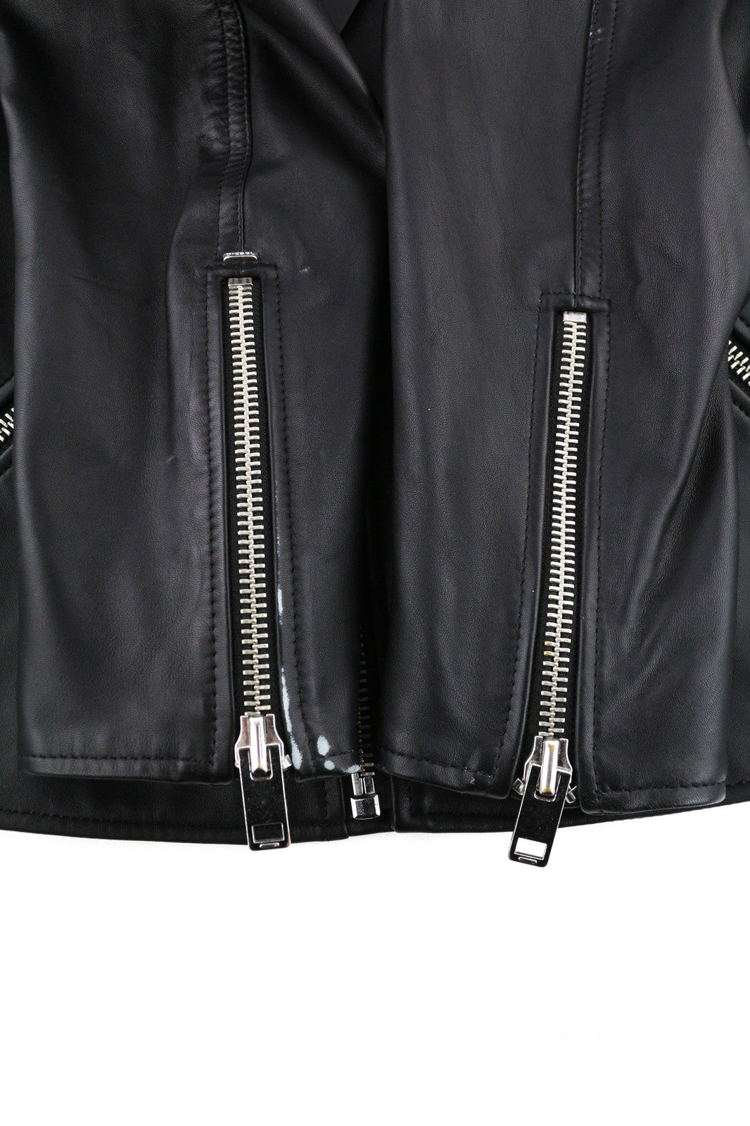 DIESEL R-Pusmir vyriška striukė M, juoda, avikailio odos, asimetrinė, užtrauktuku, RRP 655 € 