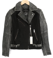 DIESEL L-Dada-A moteriška striukė S, juoda, asimetriška iš skalbtos ožkos odos, rekomenduojama kaina – 410 € 