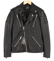 DIESEL R-Pusmir vyriška striukė S juoda avikailio odinė asimetrinė užtrauktuku RRP 655 € 