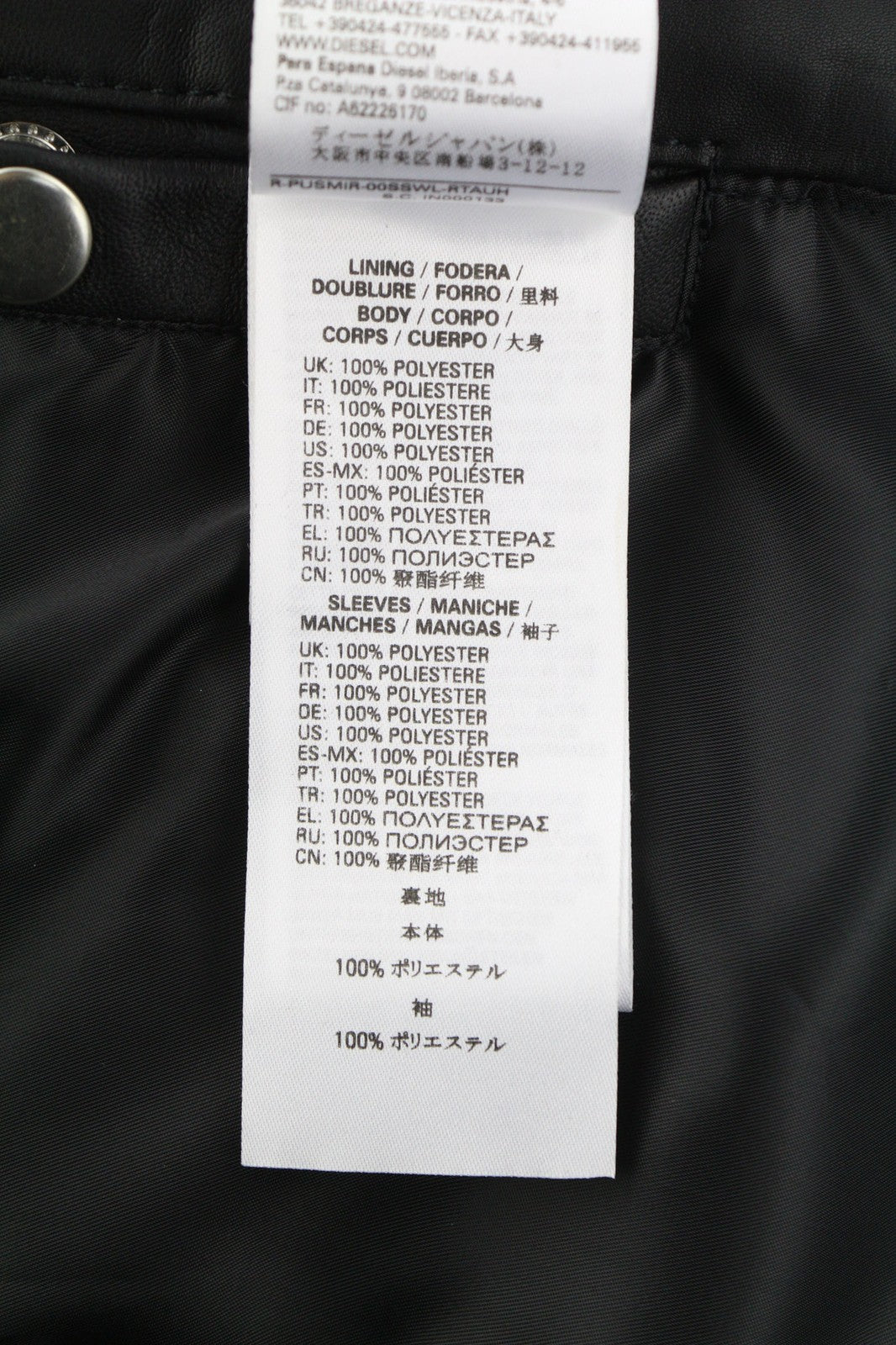 DIESEL R-Pusmir vyriška striukė S juoda avikailio odinė asimetrinė užtrauktuku RRP 655 € 